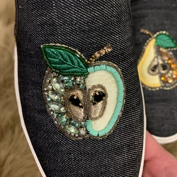 SOLD⛔️SAM EDELMAN Black Denim pear/Apple slip on - Picture 3 of 11